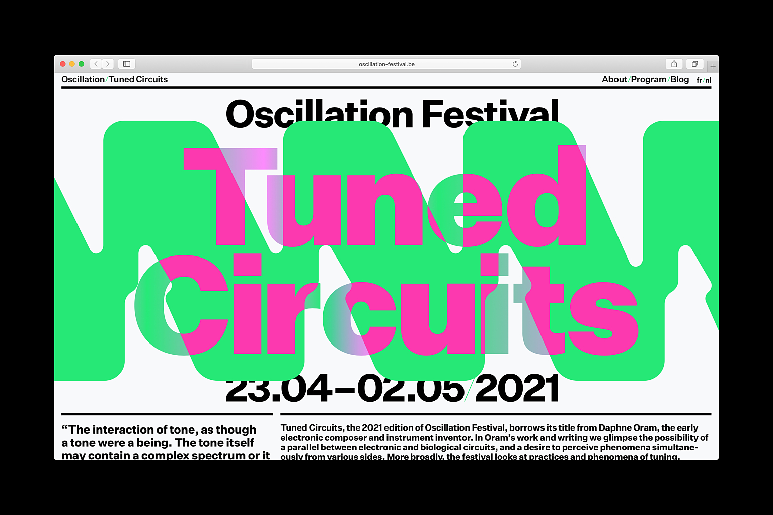 Oscillation festival website 2